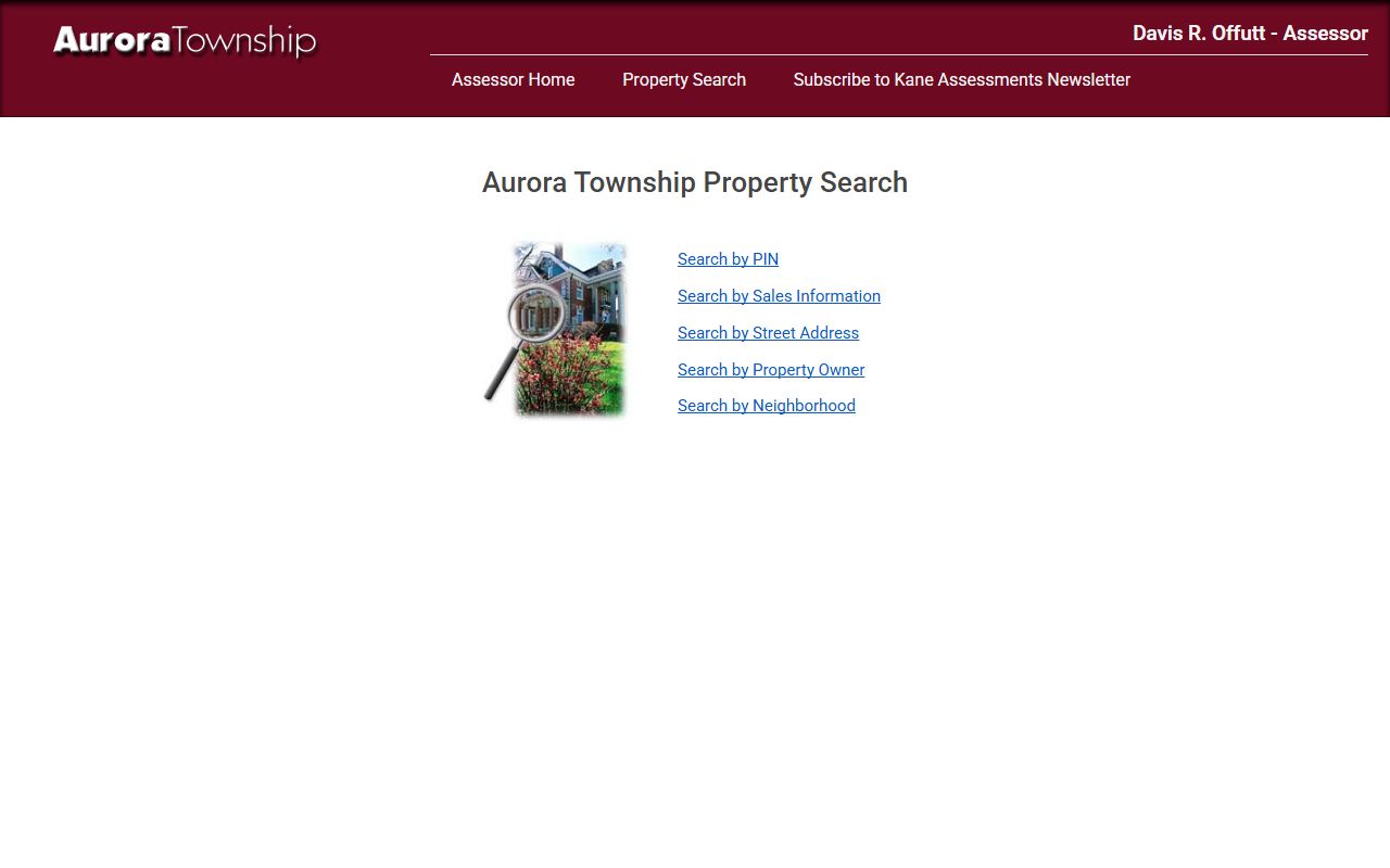 Aurora Township Assessor property search for residents directory