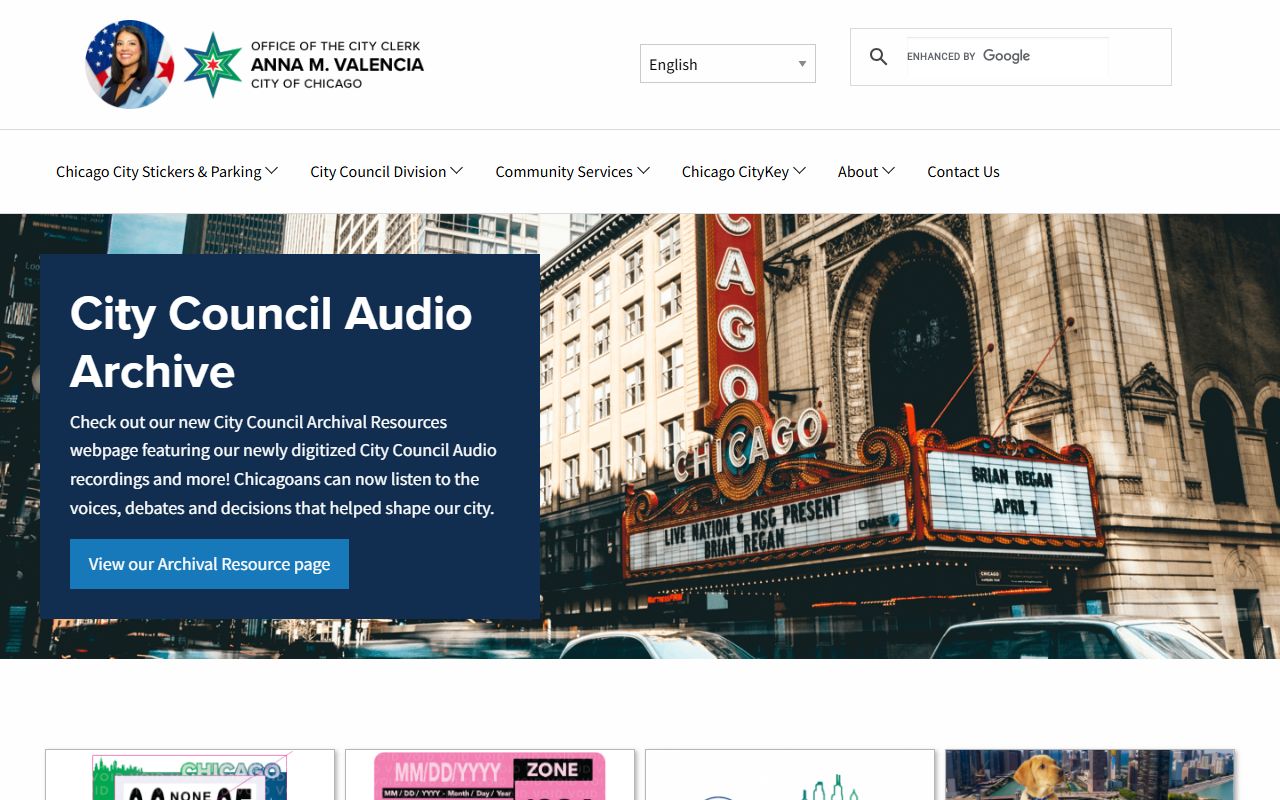 Chicago City Clerk website for residents directory searches