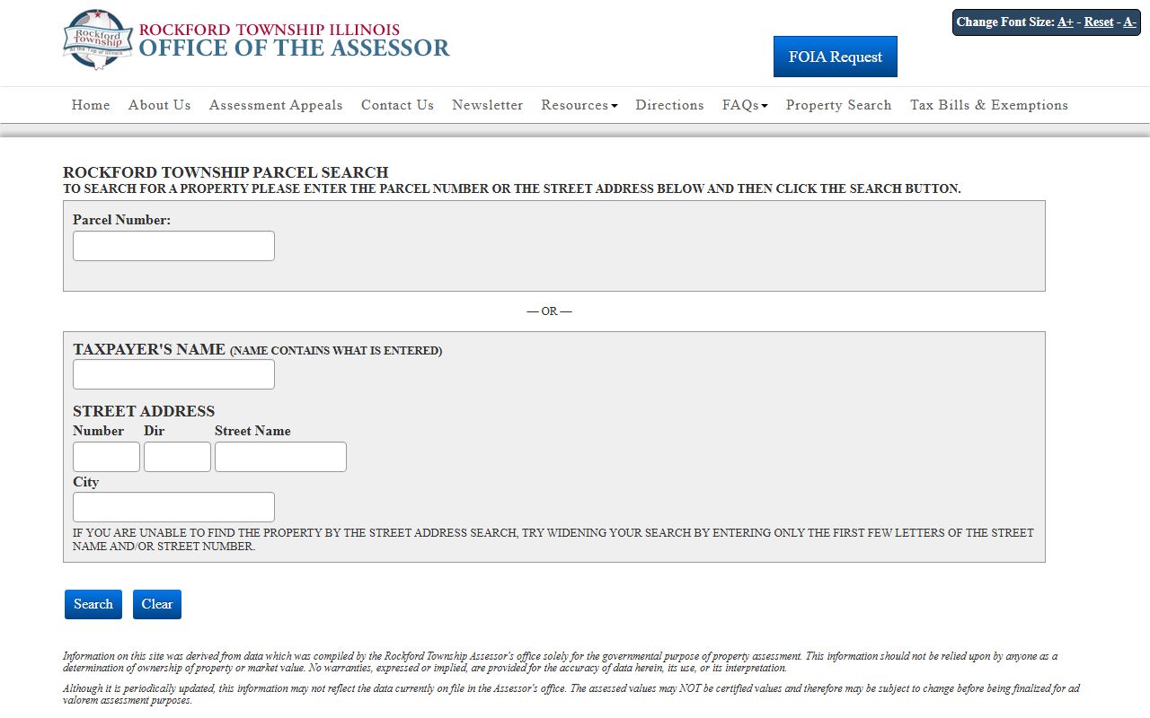 Rockford Township Assessor search tool for Rockford residents directory property lookups