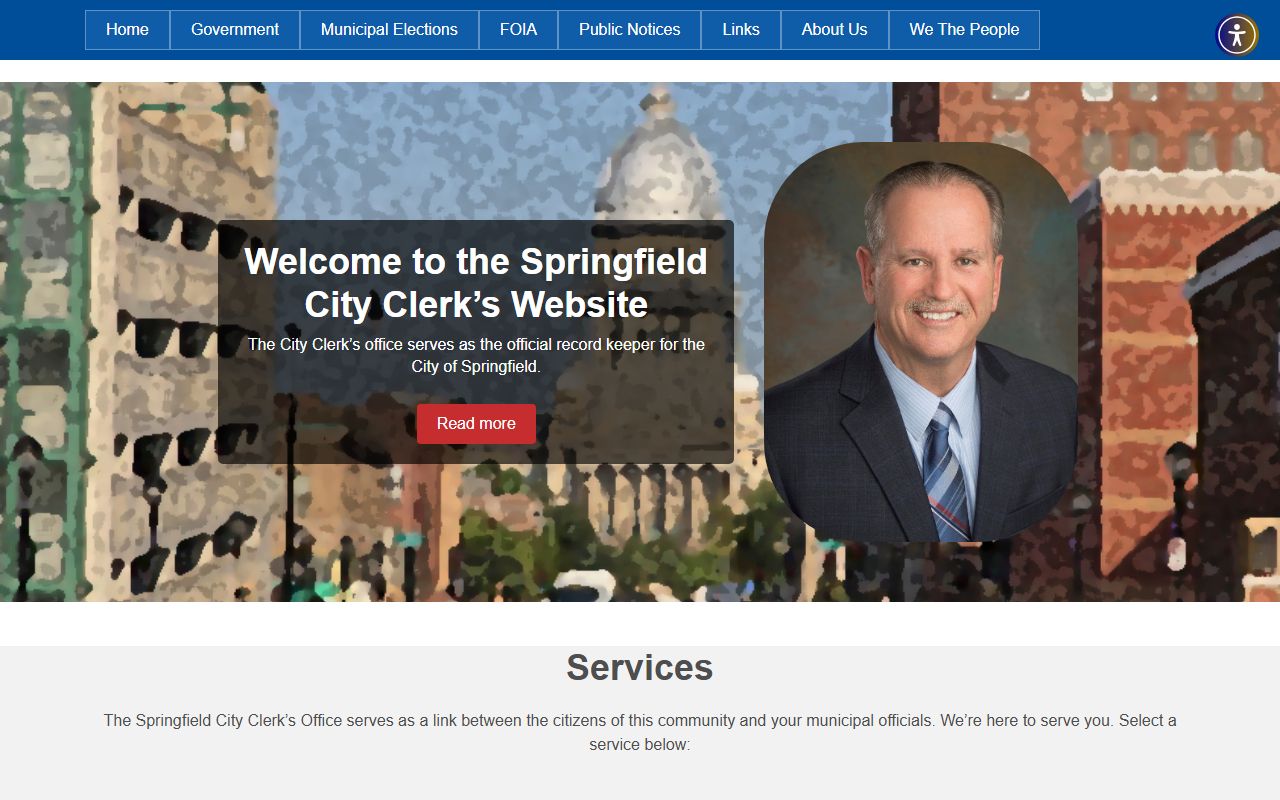 Springfield City Clerk website for residents directory records