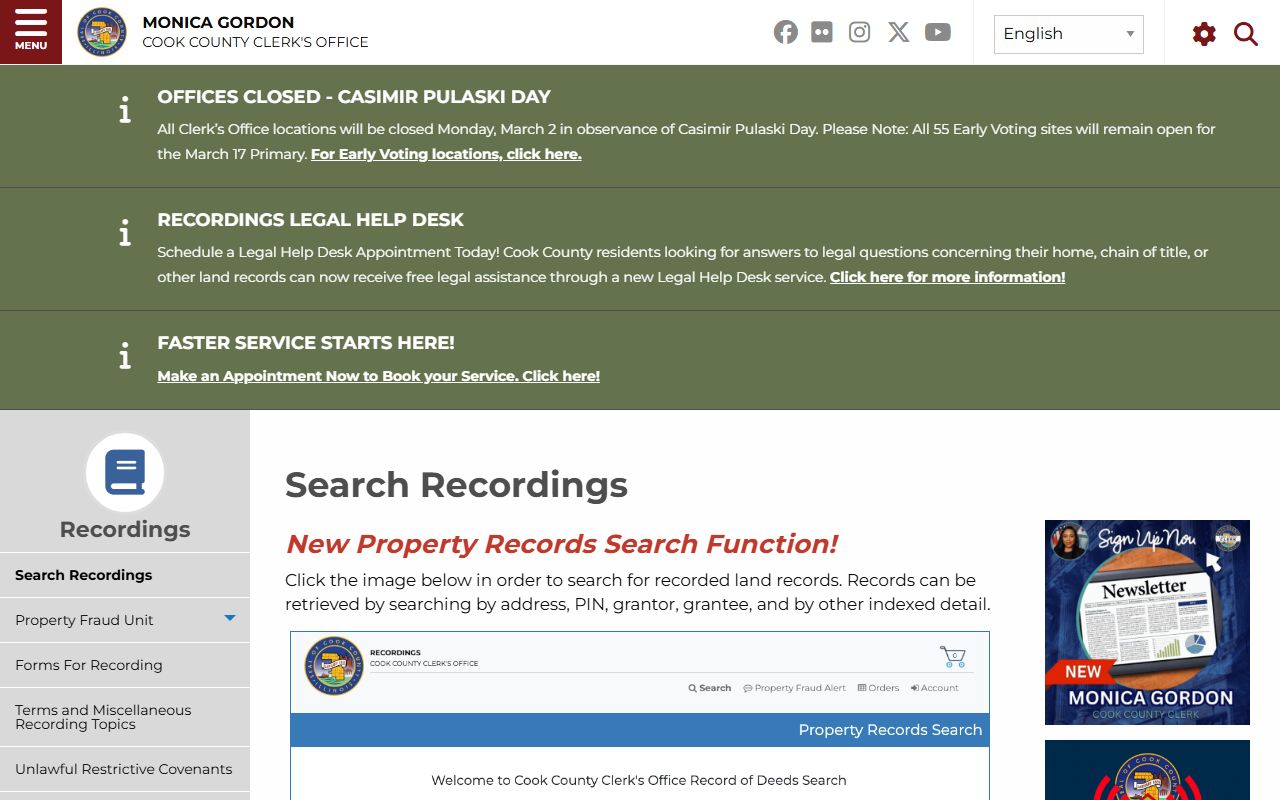 Cook County property records search residents directory