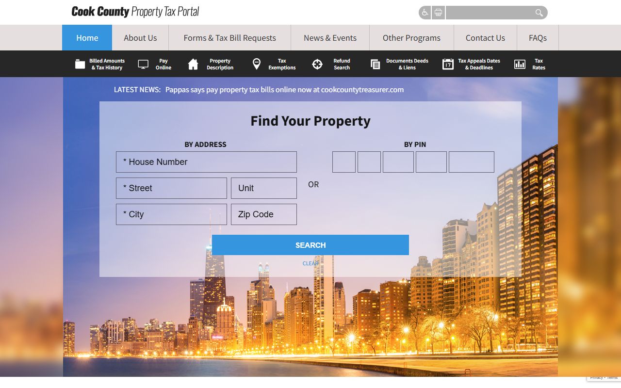 Cook County property tax portal residents directory