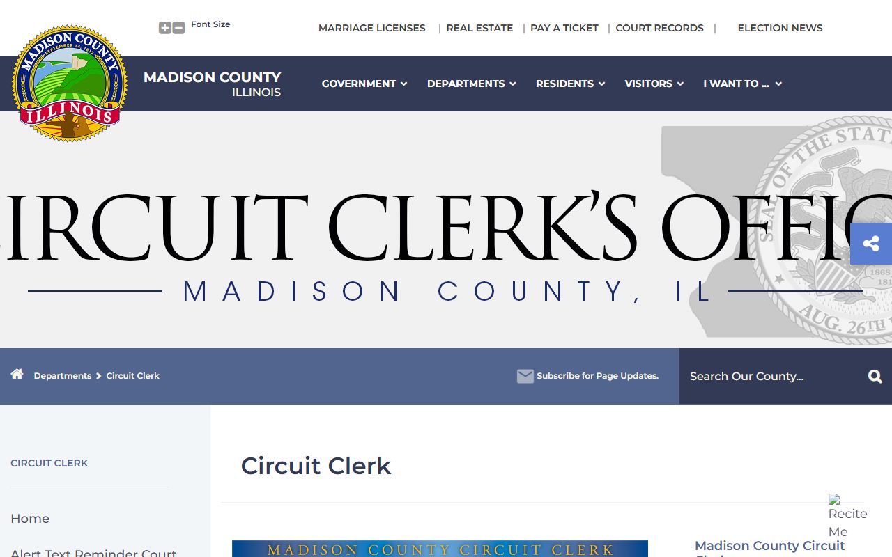 Madison County Circuit Clerk court records residents directory