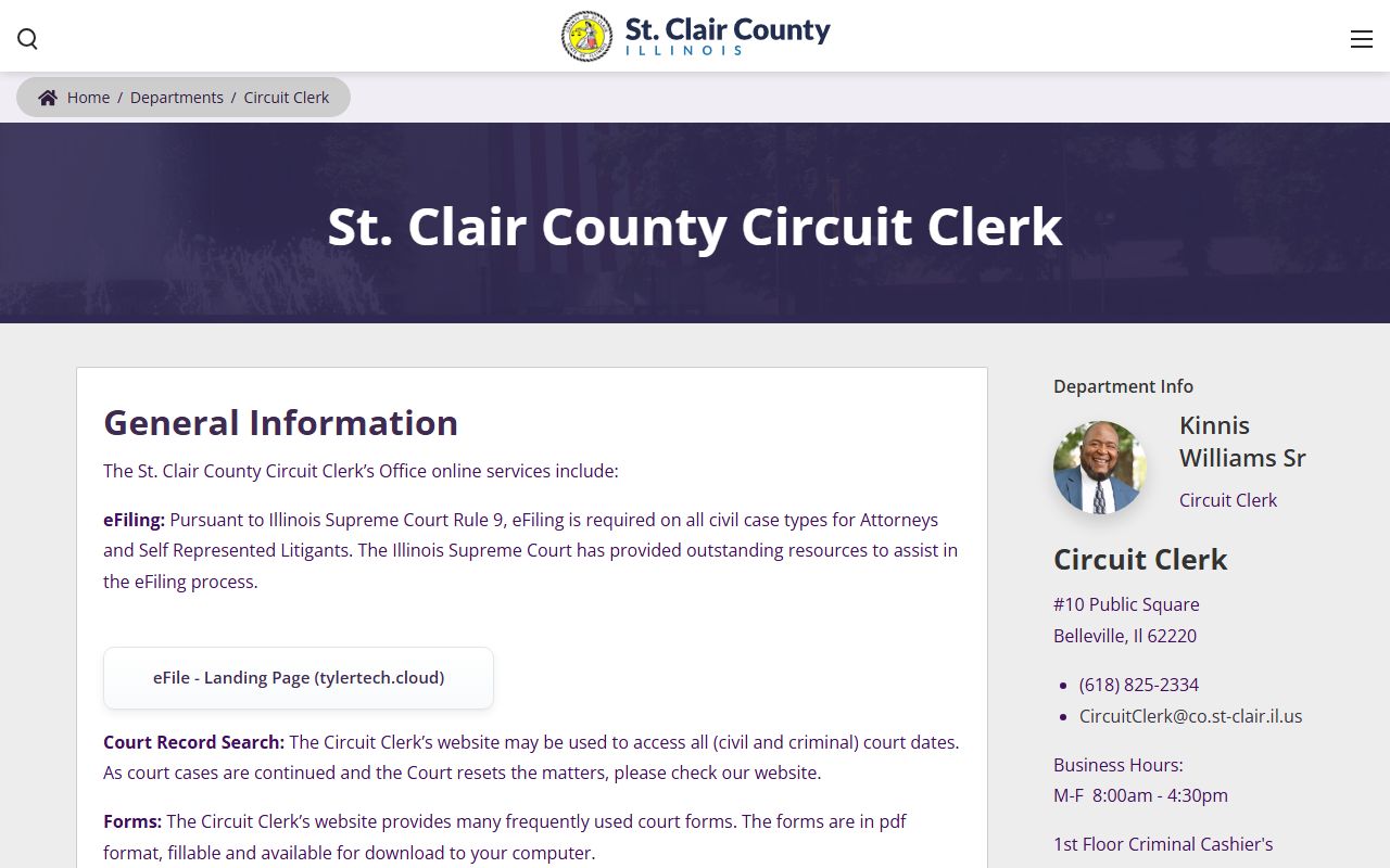 St. Clair County Circuit Clerk court records residents directory