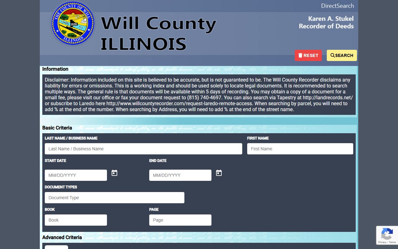 Fidlar property search Will County residents directory