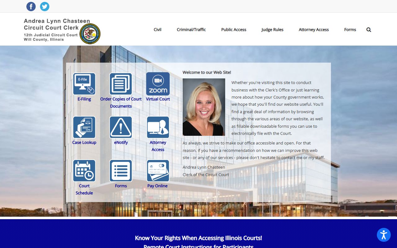 Will County Circuit Clerk court records residents directory