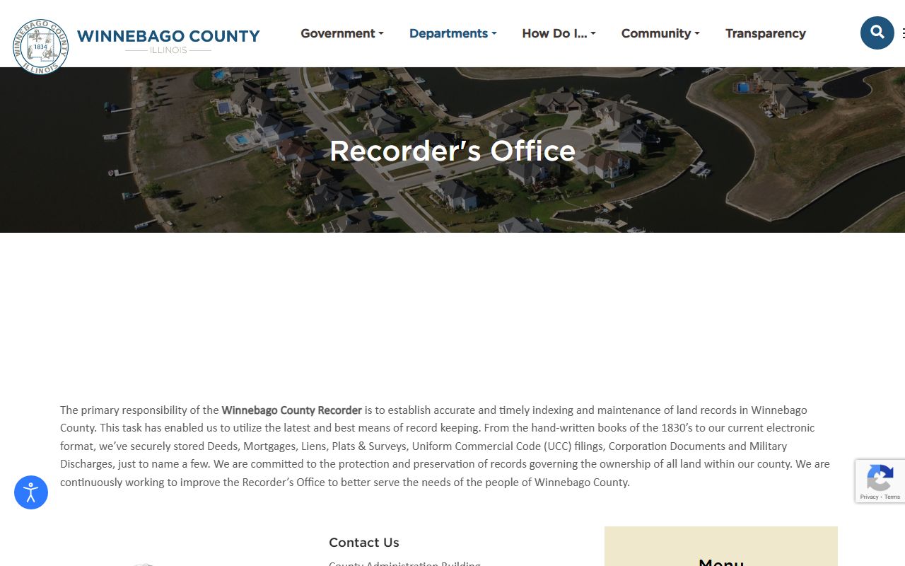 Winnebago County Recorder office residents directory website