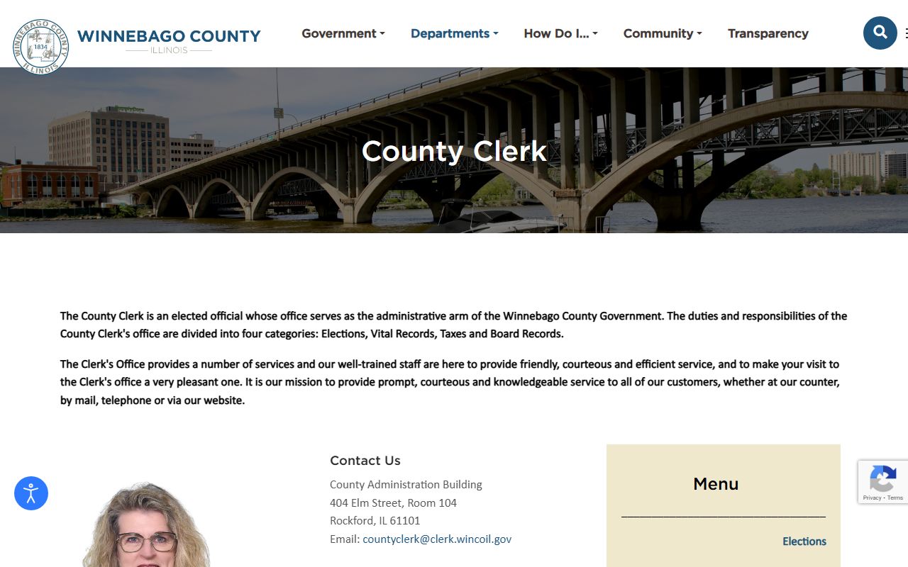Winnebago County Clerk office residents directory page