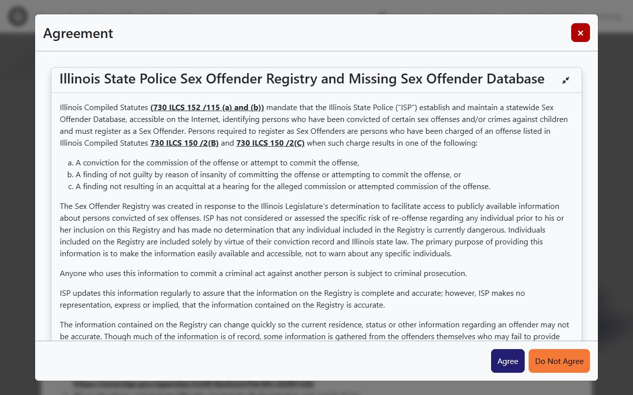 Illinois sex offender registry residents directory search tool